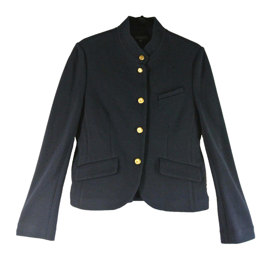 New rag & bone navy slade textured blazer - Picture 6 of 11